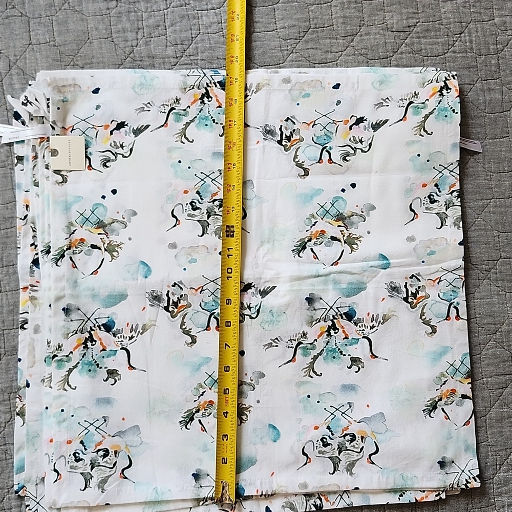 Anthropologie White and Multicolor Patterned Napkins Set Of 7 - Picture 7 of 10